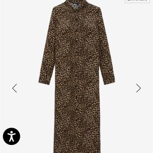 100% Silk The Kooples Leopard Print Maxi Dress